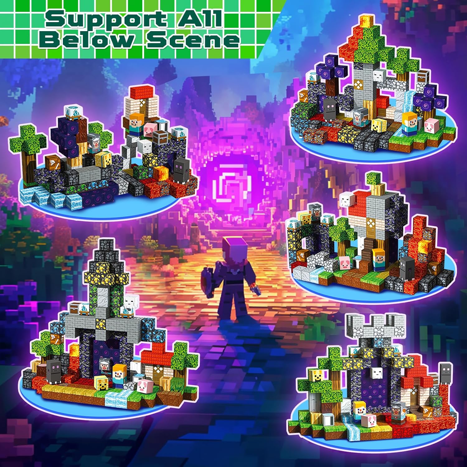 MAGNECRAFT Magnetic Blocks – 200 buc. cuburi magnetice de construcție STEM pentru copii 3+