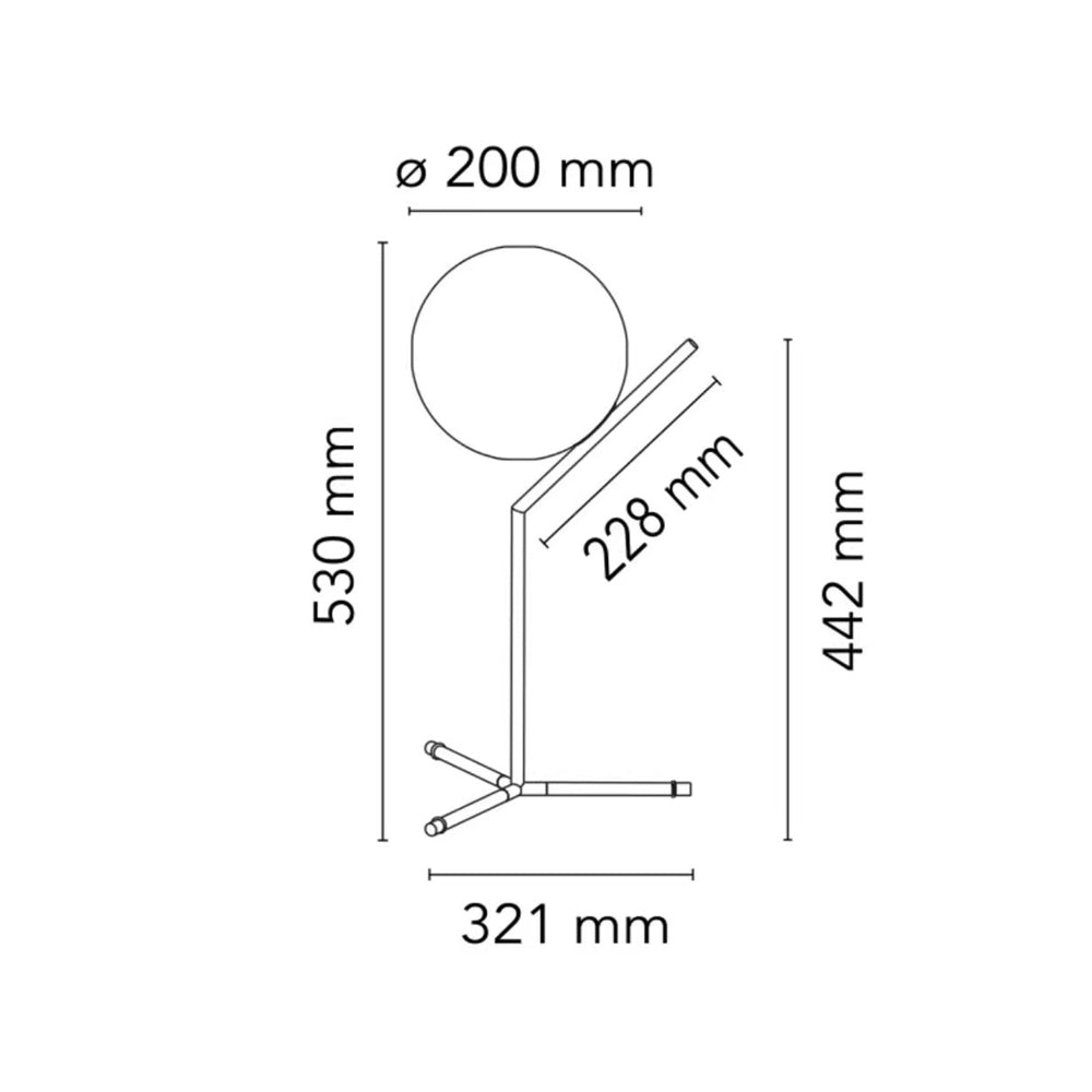 Lampă de birou de design Alaris, sticlă, metal