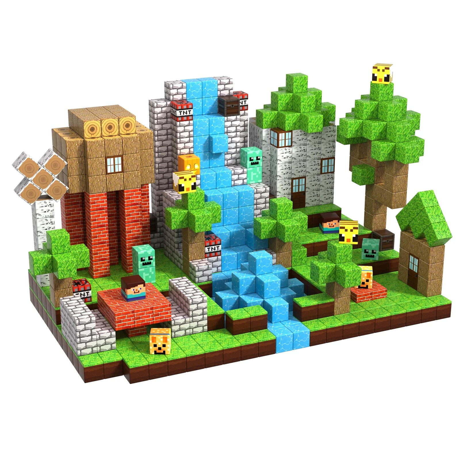 MAGNECRAFT Magnetic Blocks FOREST LIFE – 100 buc. cuburi magnetice de construcție STEM pentru copii 3+