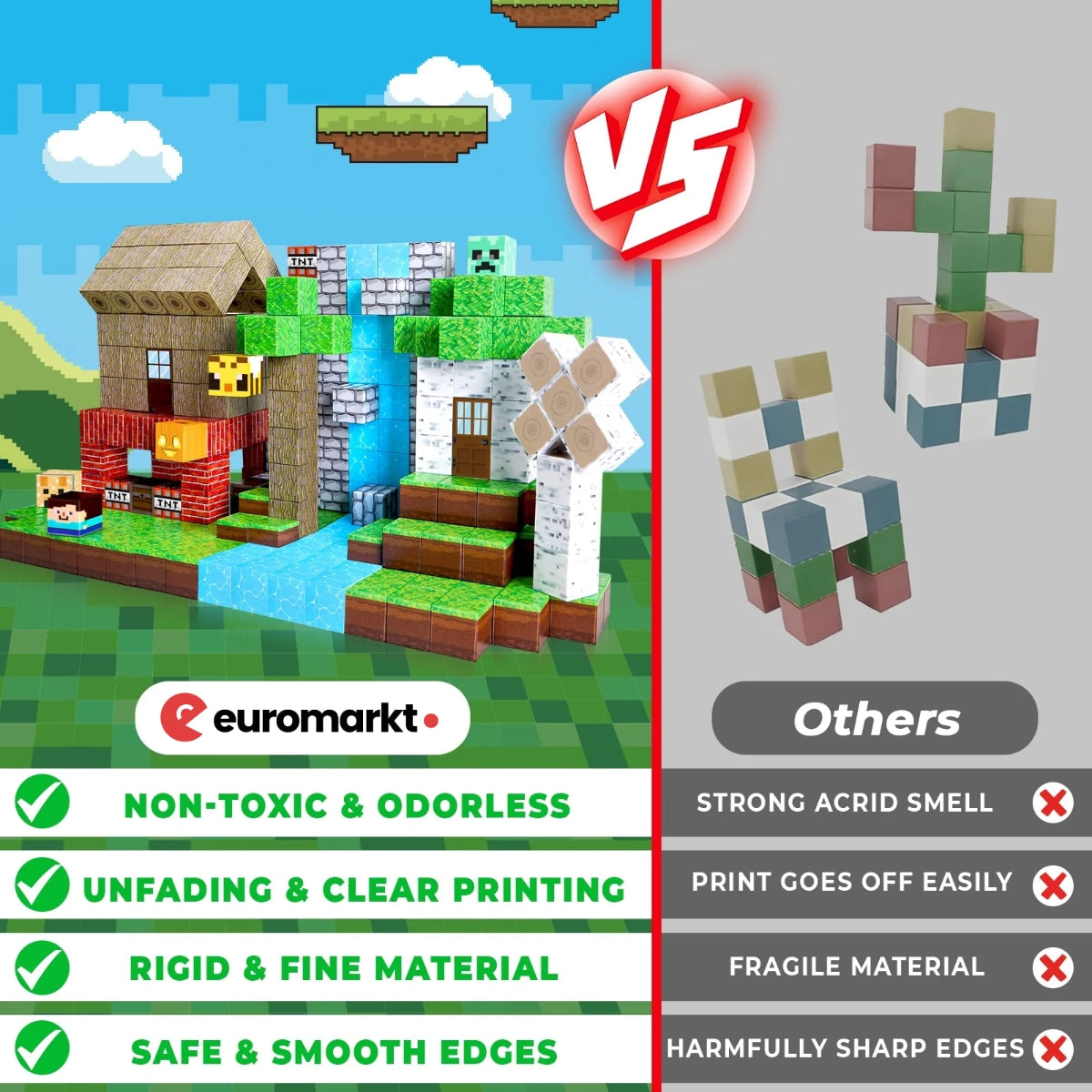 MAGNECRAFT Magnetic Blocks FOREST LIFE – 100 buc. cuburi magnetice de construcție STEM pentru copii 3+