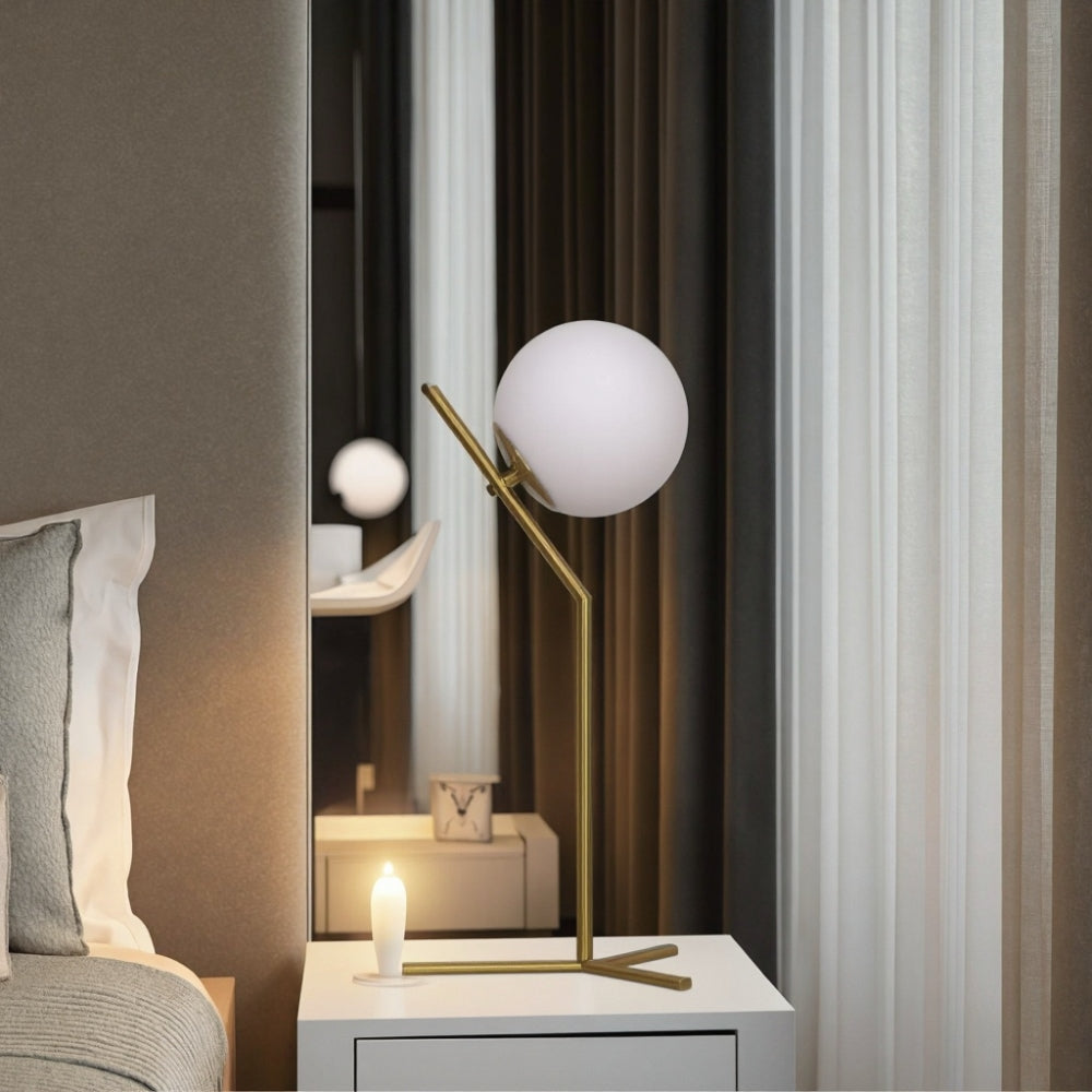 Lampă de birou de design Alaris, sticlă, metal