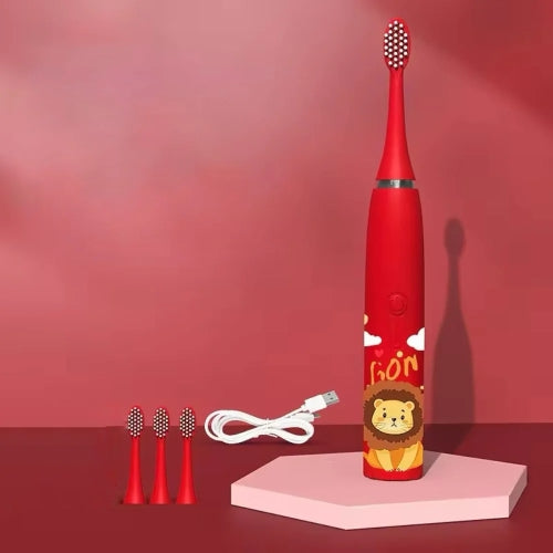 Periuță de dinți electrică pentru copii cu temporizator încorporat și 4 capete de perie suplimentare/de schimb