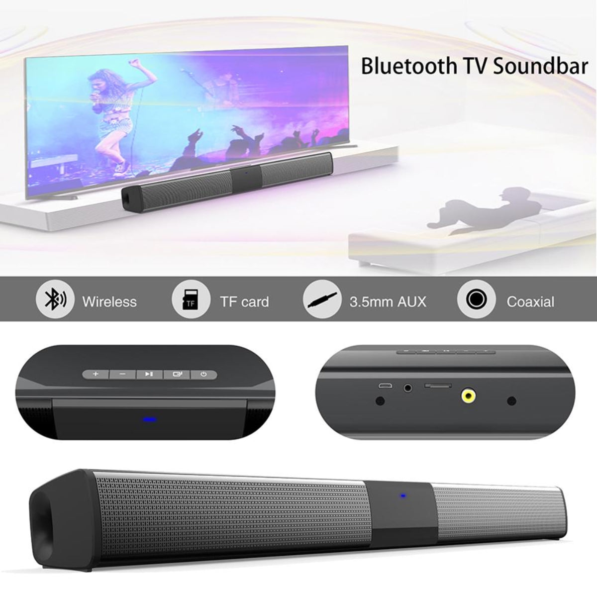 SonicLine 4.0 Soundbar Bluetooth – 55 cm, 4 difuzoare, sunet surround