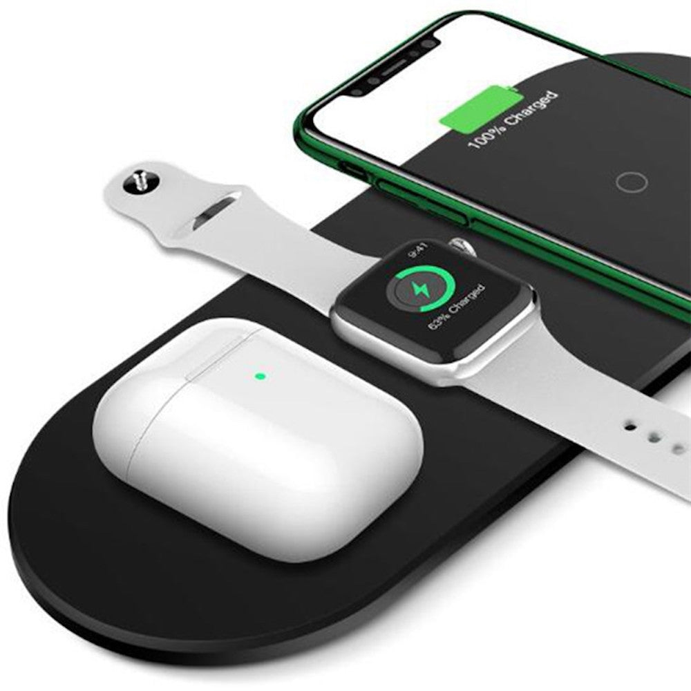 Încărcător wireless 3 în 1 pentru telefon mobil, căști și ceas