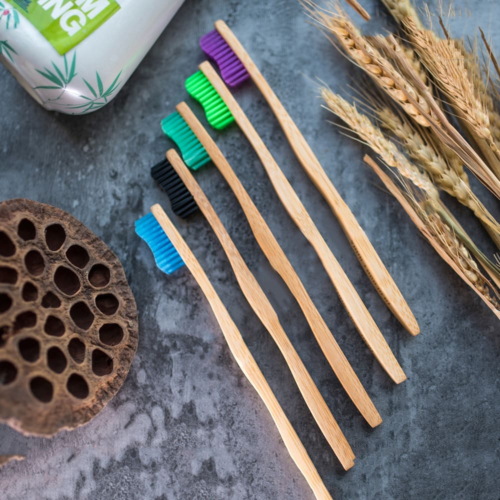 Periuță de dinți din BAMBUS - Set 4 piese