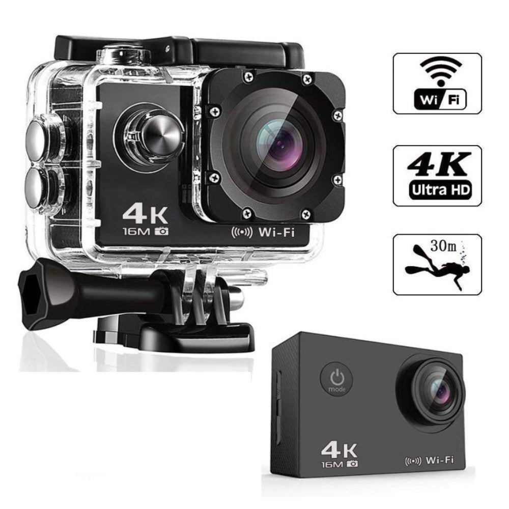 Camera de actiune 4K Ultra HD, impermeabilă, WiFi