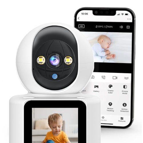 Baby Monitor inteligent și wireless cu vedere pe timp de noapte și conexiune video și audio bidirecțională.