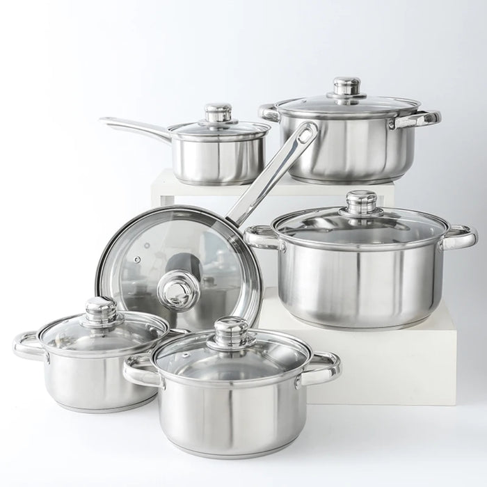 Set de vase de gătit 12 în 1 din oțel inoxidabil