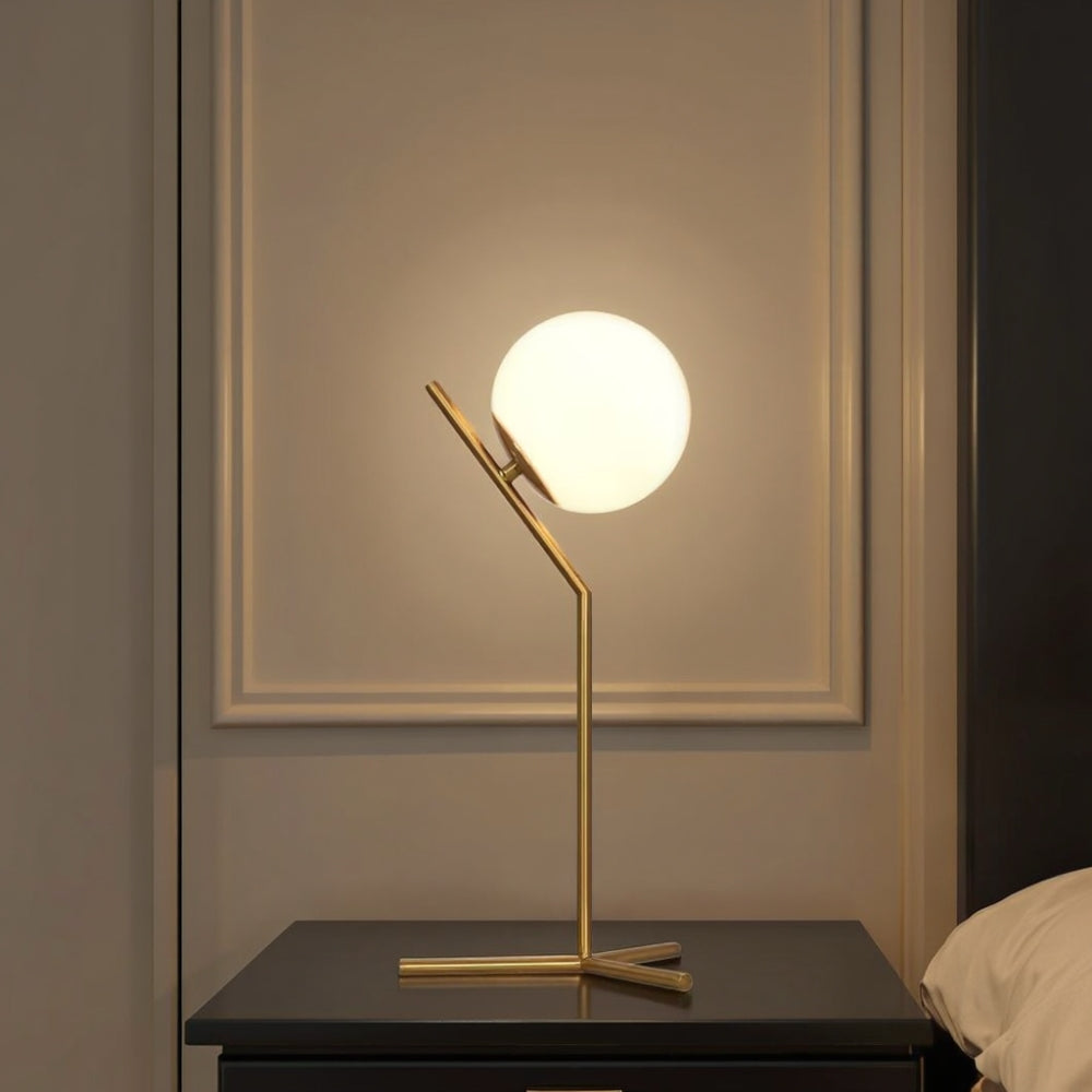 Lampă de birou de design Alaris, sticlă, metal