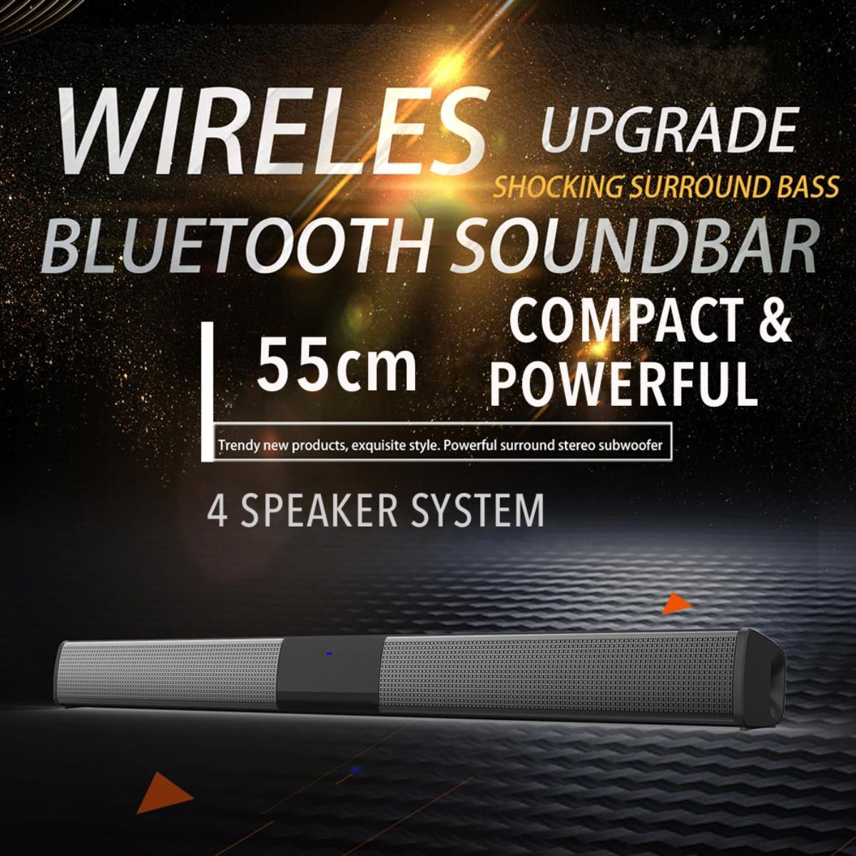 SonicLine 4.0 Soundbar Bluetooth – 55 cm, 4 difuzoare, sunet surround
