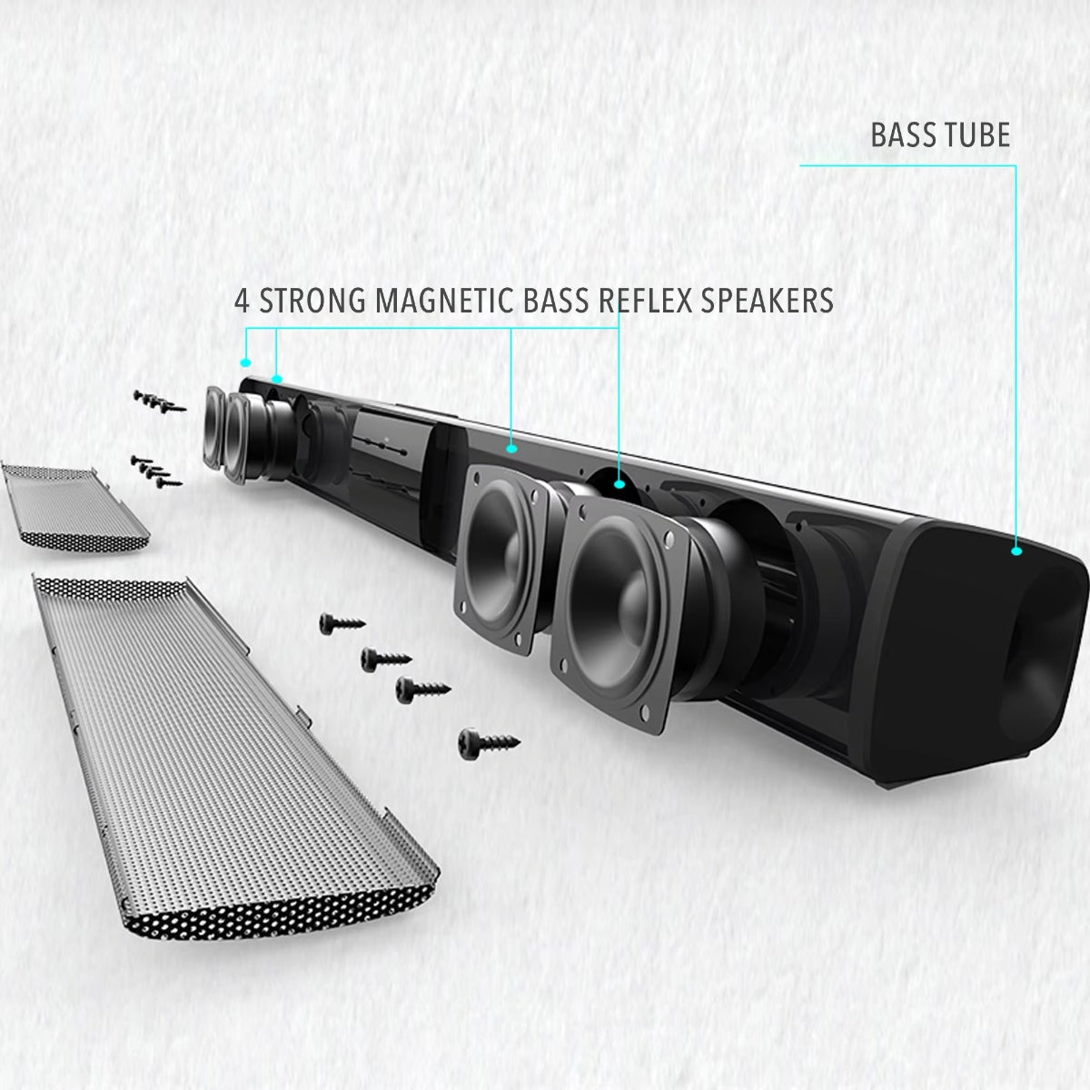 SonicLine 4.0 Soundbar Bluetooth – 55 cm, 4 difuzoare, sunet surround